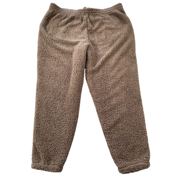 Skims Jogger Women Plus 3X Amethyst Tan Brown Teddy Sherpa Zip Pocket Drawstring - Picture 4 of 7